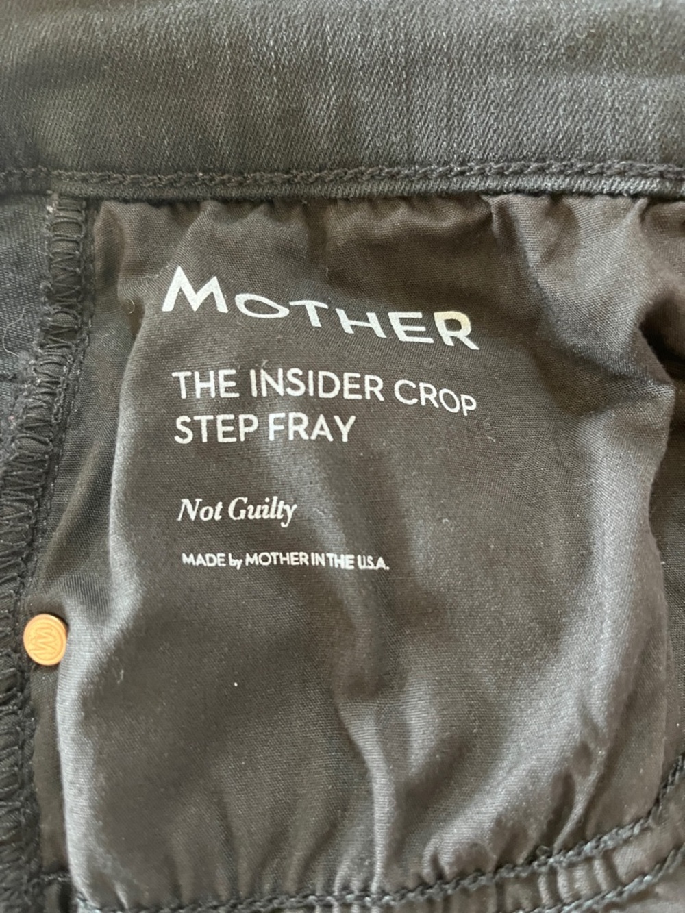 MOTHER Black The Insider crop step fray. NWOT size 31 - Picture 3 of 6